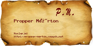 Propper Márton névjegykártya
