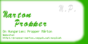marton propper business card